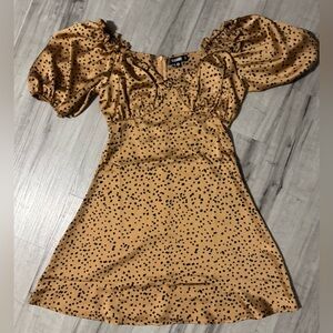 Missguided Tan Polka Dot Mini Dress